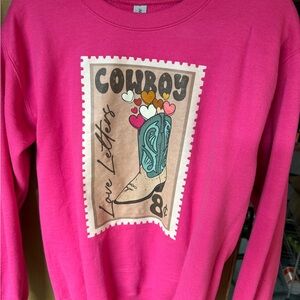 Pink Cowboy Love Letters Sweatshirt